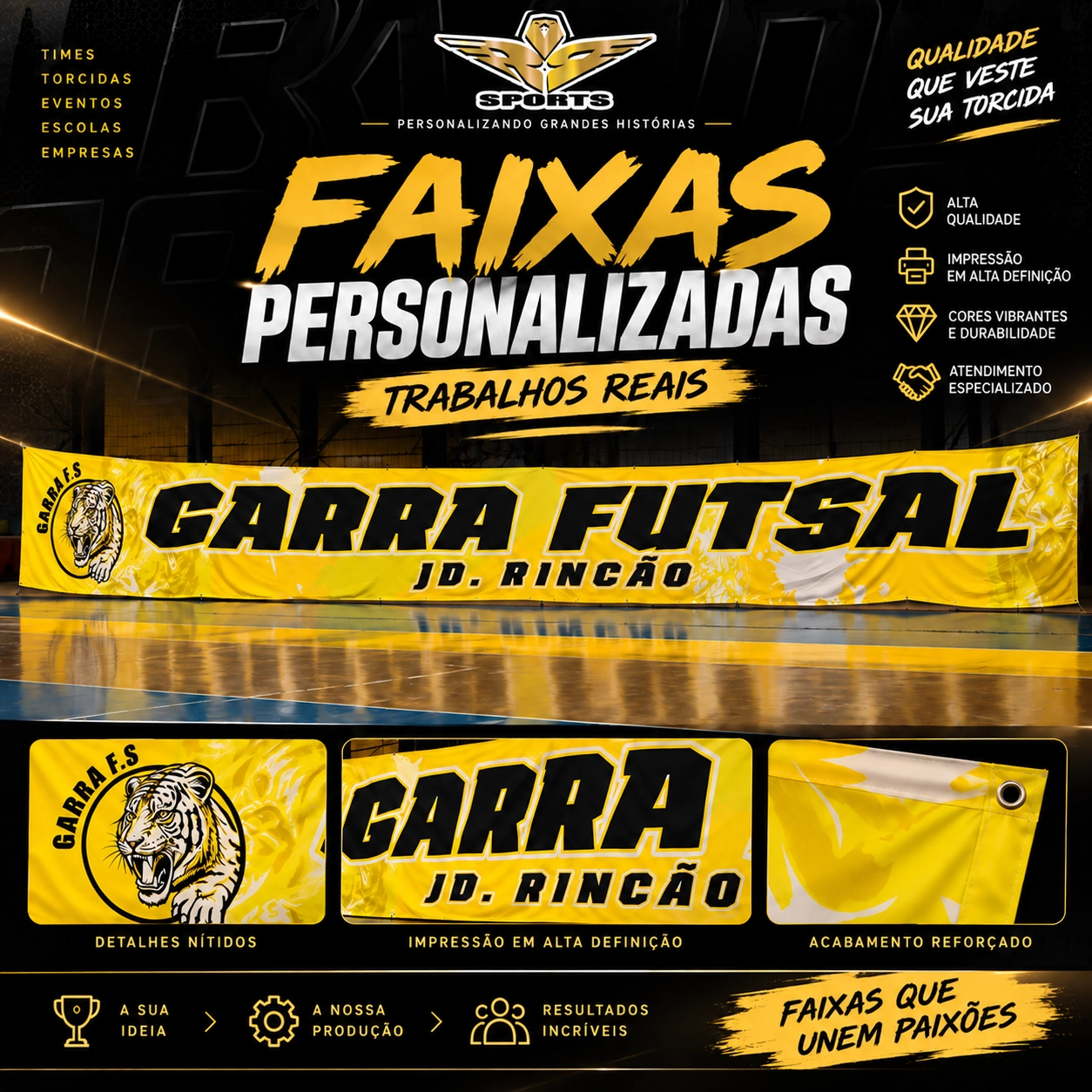 Faixas personalizadas RP SPORTS - Garra Futsal